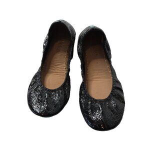 Tieks Women's Size 6 Obsidian Black Patent Leather Shoes Ballet Flats Foldable